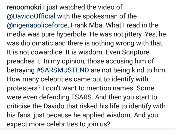 Reno Omokri defends Davido