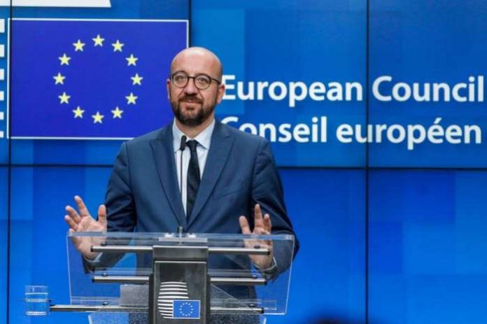 Belgium's Prime Minister Charles Michel gestures as he speaks during a press conference after the EU leaders struck a deal on the bloc's top jobs Belgium's Prime Minister Charles Michel gestures as he speaks during a press conference after the EU leaders struck a deal on the bloc's top jobs