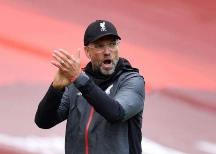 Liverpool manager Juergen Klopp reacts, as play resumes behind closed doors following the outbreak of the coronavirus disease (COVID-19) Paul Ellis-Pool via REUTERS