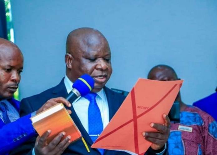 Kogi State Governor Yahaya Bello has sworn-in Honourable Justice Henry A. Olusiyi as the Chief Judge of Kogi State and Honourable Justice Bayo Olowosegun as the President of the Kogi State Customary Court of Appeal. Kogi State Governor Yahaya Bello has sworn-in Honourable Justice Henry A. Olusiyi as the Chief Judge of Kogi State and Honourable Justice Bayo Olowosegun as the President of the Kogi State Customary Court of Appeal.