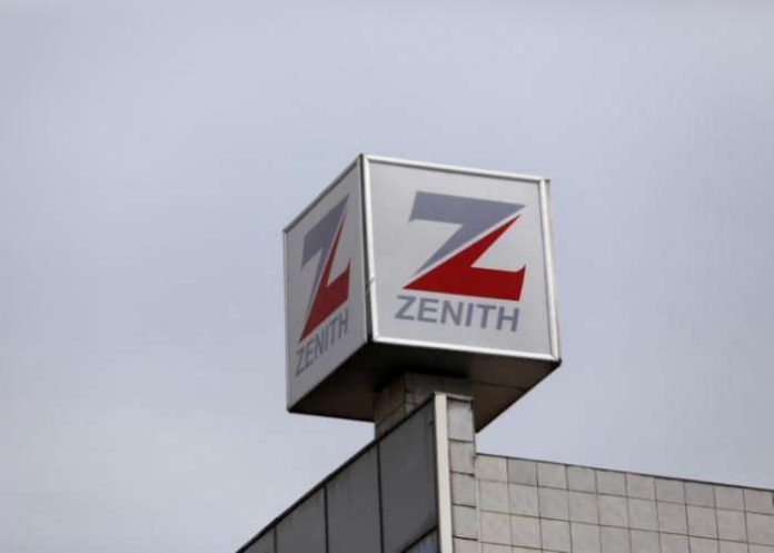 A Zenith Bank logo is seen on a sign on top of the bank in Freetown, Sierra Leone August 19, 2017. REUTERS-Afolabi Sotunde