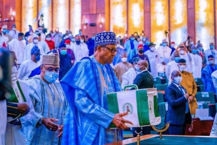President Muhammadu Buhari presenting the 2021 budget to the National Assembly. President Muhammadu Buhari presenting the 2021 budget to the National Assembly.