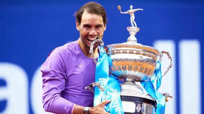 Rafael Nadal saved a championship point to beat Stefanos Tsitsipas 6-4, 6-7 (6/8), 7-5 on Sunday and claim a 12th Barcelona Open title in the ATP’s longest match of 2021. Rafael Nadal saved a championship point to beat Stefanos Tsitsipas 6-4, 6-7 (6/8), 7-5 on Sunday and claim a 12th Barcelona Open title in the ATP’s longest match of 2021.