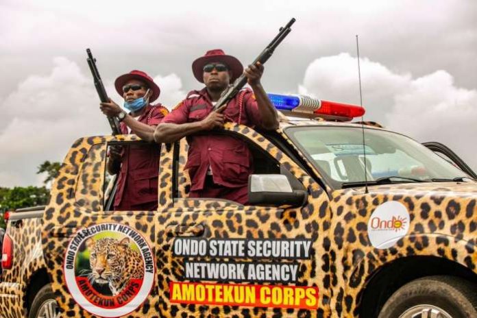 25. Governor Rotimi Akeredolu, who spoke during the passing out ceremony of 192 pioneer members of the Ondo State Security Network Agency (Amotekun corps officers) on Tuesday in Akure 25. Governor Rotimi Akeredolu, who spoke during the passing out ceremony of 192 pioneer members of the Ondo State Security Network Agency (Amotekun corps officers) on Tuesday in Akure