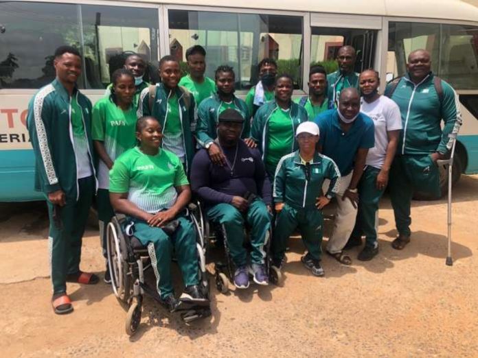 Minister of Youth and Sports Development, Sunday Dare, has charged Nigerian Para-Athletics team to Notwil, Switzerland, to be worthy ambassadors of the country as they seek to qualify for the 2020 Paralympics taking place in Tokyo, Japan later in the year. Minister of Youth and Sports Development, Sunday Dare, has charged Nigerian Para-Athletics team to Notwil, Switzerland, to be worthy ambassadors of the country as they seek to qualify for the 2020 Paralympics taking place in Tokyo, Japan later in the year.