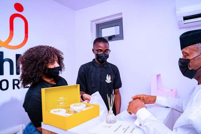 5. Prof. Osinbajo stated this Sunday in Lagos at the inauguration of the Dash Me Store, an outfit of the Dash Me Foundation founded by the immediate past Finance Minister, Mrs Kemi Adeosun.