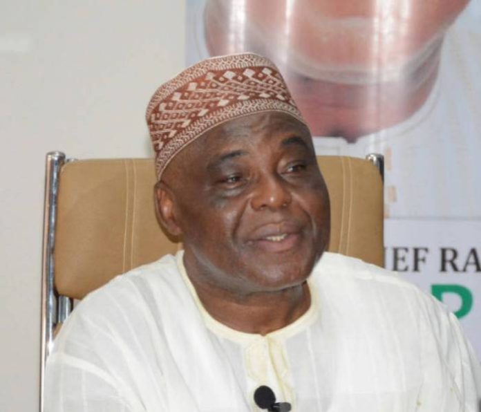 President Buhari felicitates with Raymond Dokpesi at 70