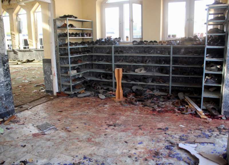 A view shows a mosque after a blast, in Kunduz, Afghanistan October 8, 2021. REUTERS/Stringer